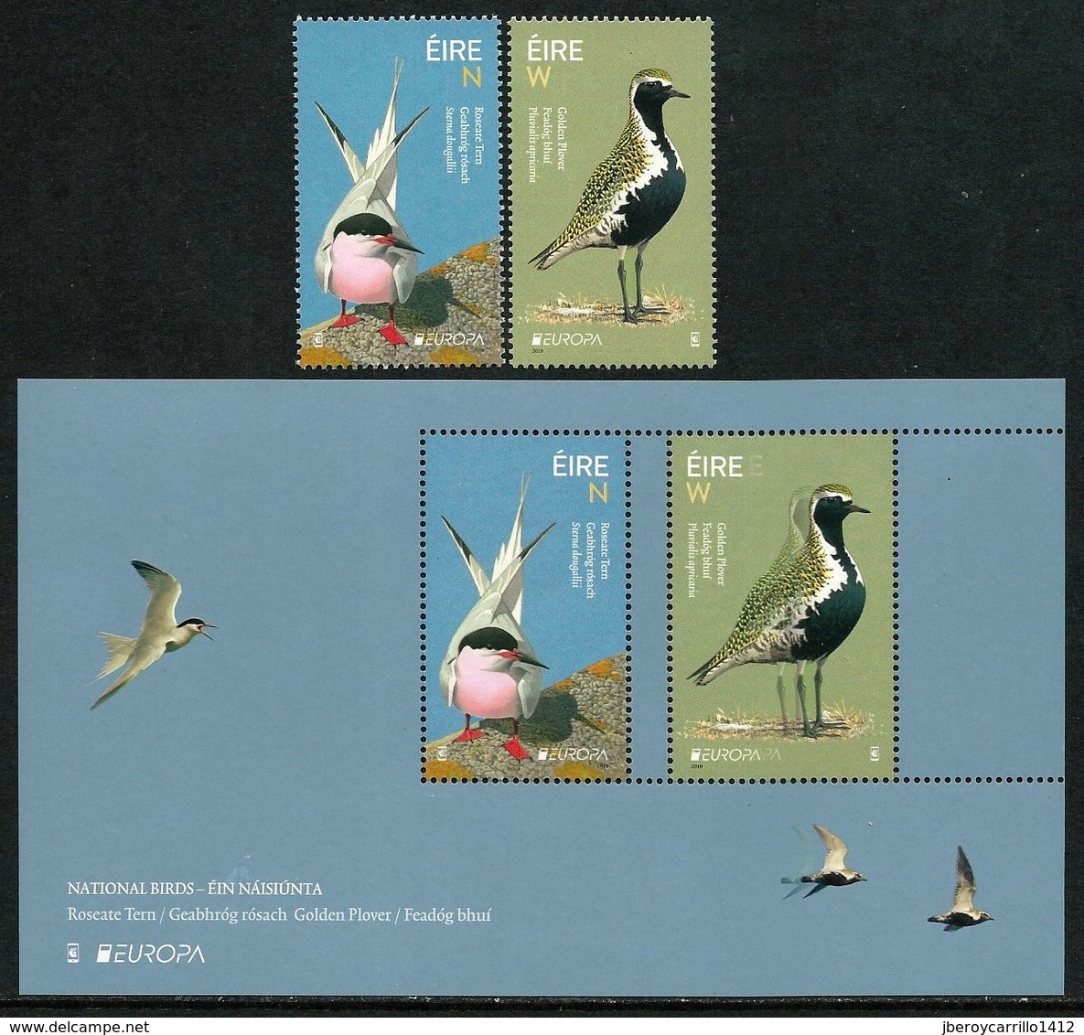 IRLANDA /IRELAND / IRLAND / ÉIRE / EUROPA 2019 -NATIONAL BIRDS.-"AVES - BIRDS - VÖGEL -OISEAUX"- SERIE N + HOJITA BLOQUE - 2019