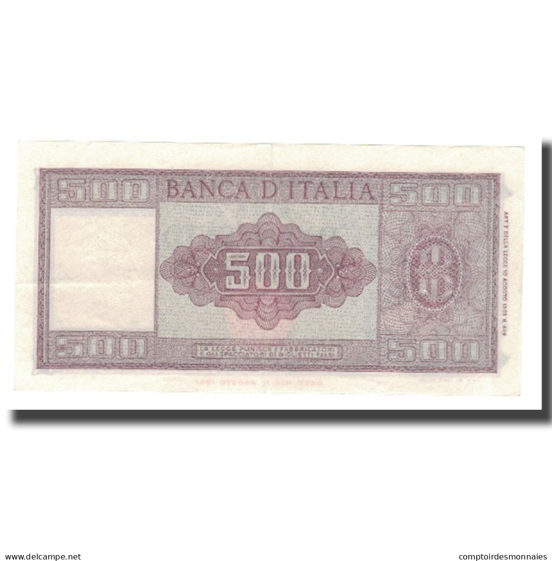 Billet, Italie, 500 Lire, 1947-61, KM:80a, SUP - 500 Lire