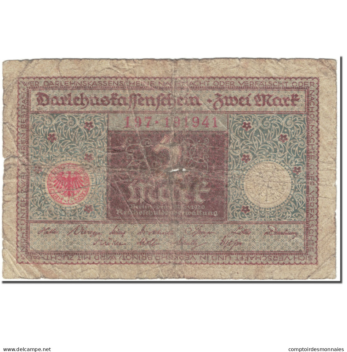 Billet, Allemagne, 2 Mark, 1920, 1920-03-01, KM:60, B - Bundeskassenschein