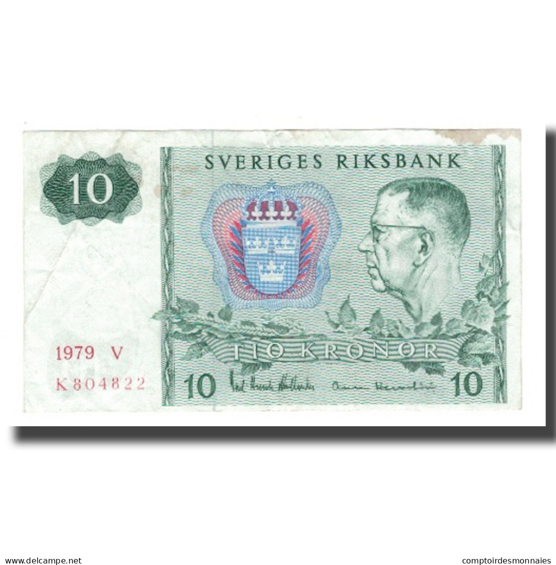 Billet, Suède, 10 Kronor, 1963-1990, 1979, KM:52d, TTB - Sweden