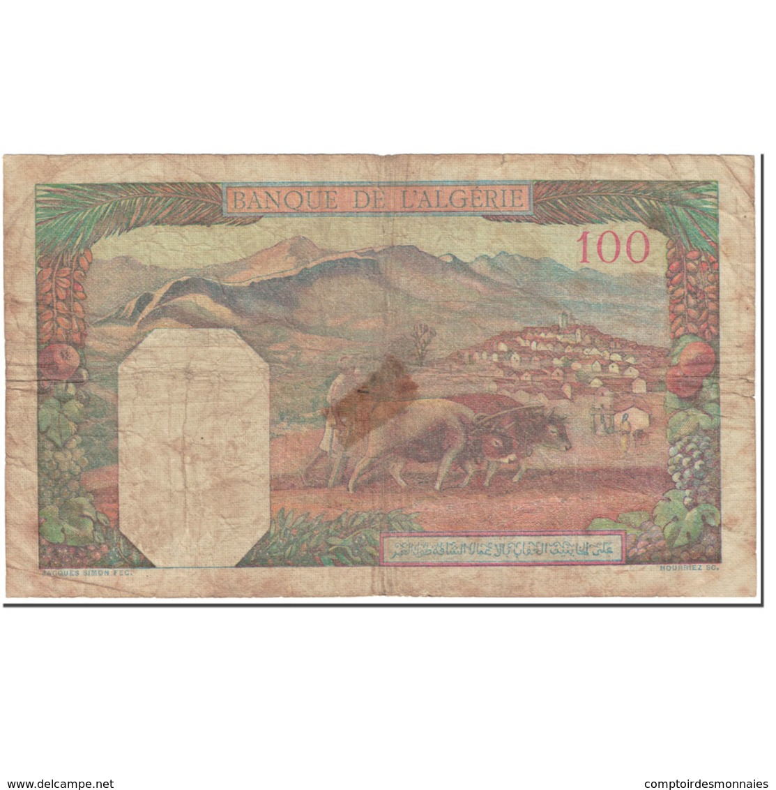 Billet, Algeria, 100 Francs, 1940, 1940-09-30, KM:85, B - Algérie