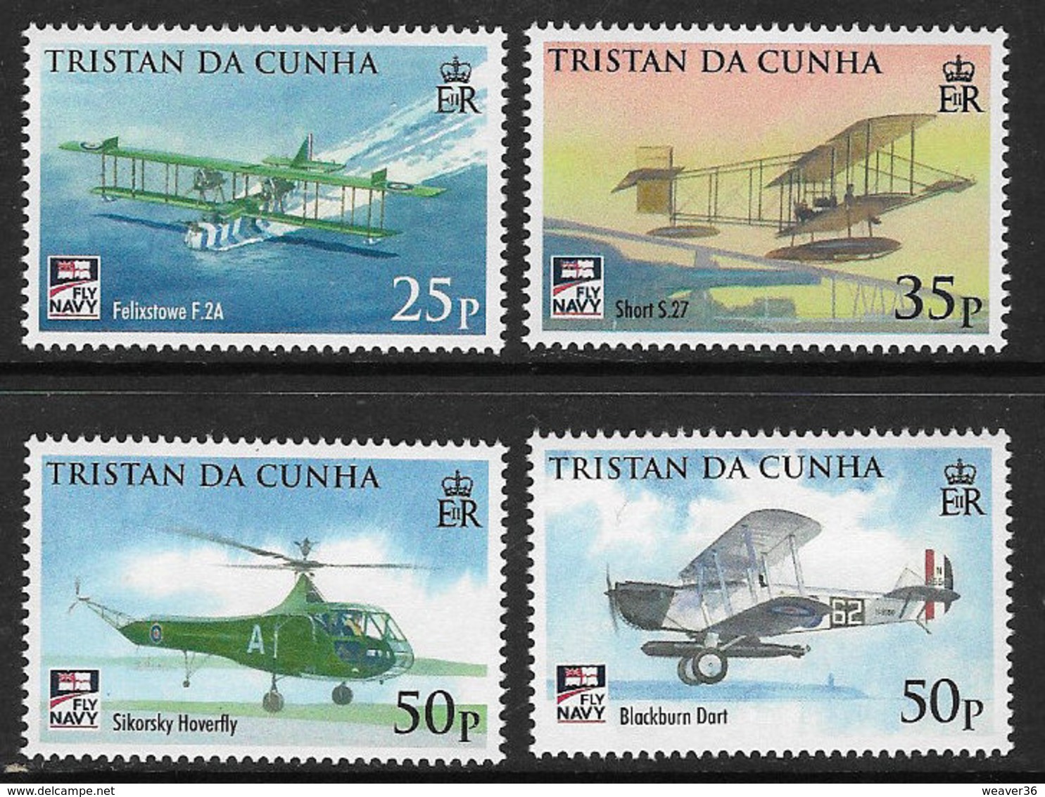 Tristan Da Cunha 2009 Naval Aviation Set 4v Complete Unmounted Mint [4/4012/ND] - Tristan Da Cunha