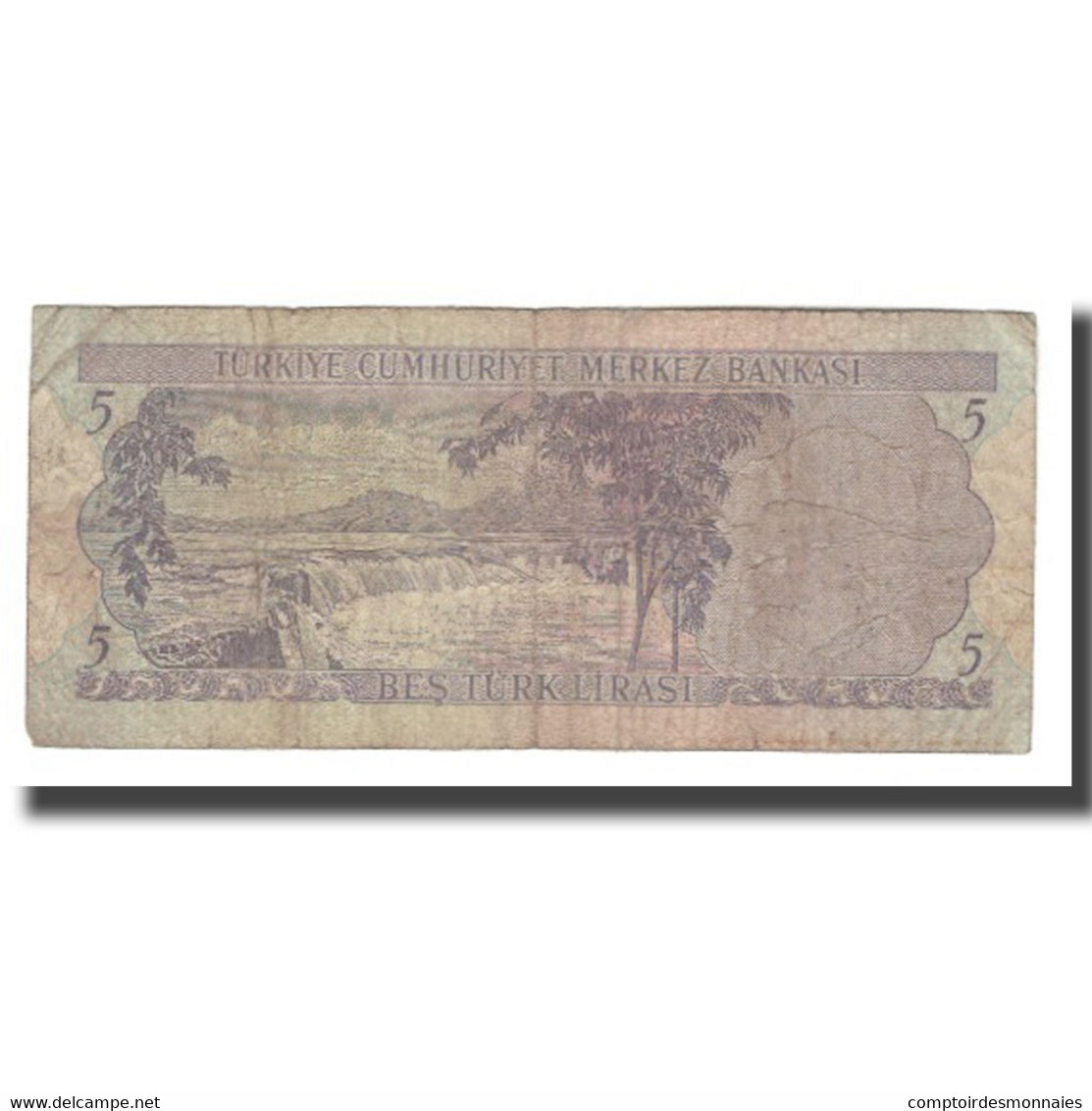 Billet, Turquie, 5 Lira, L.1930, KM:179, B+ - Turquie