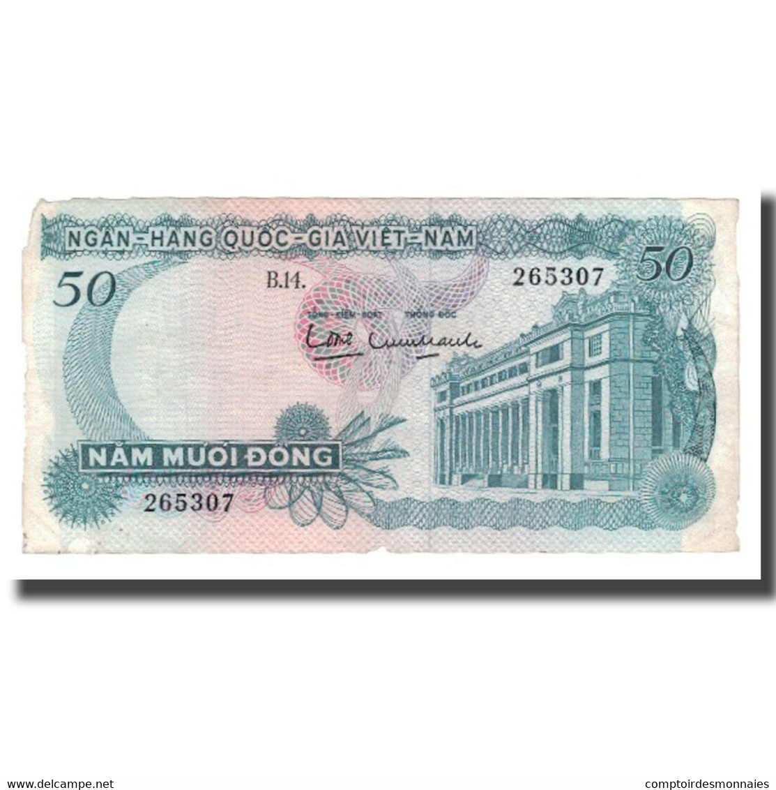 Billet, South Viet Nam, 50 D<ox>ng, Undated (1969), KM:25a, TB - Vietnam