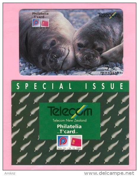 New Zealand - 1993 Philatelia Mit T'card - $5 Elephant Seals - NZ-E-7 - Mint In Folder - Neuseeland
