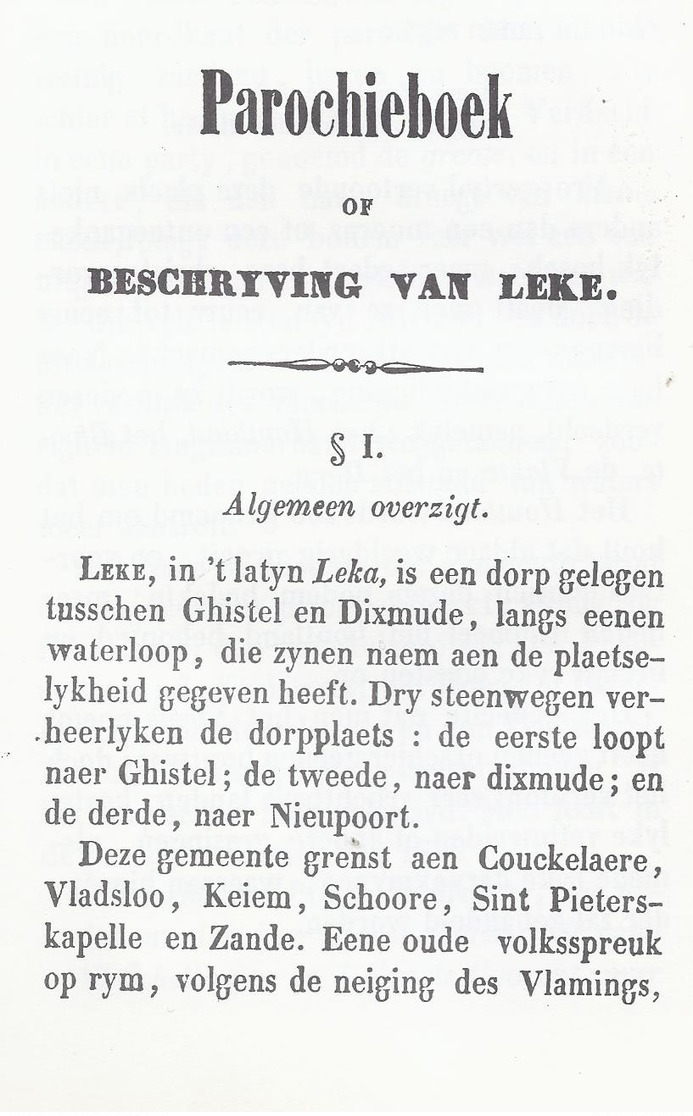 PAROCHIEBOEK VAN LEKE LOMBARDSIJDE MIDDELKERKE OUDENBURG BEKEGEM ETTELGEM ROKSEM .. KANONIK G.F. TANGHE ZIE BESCHRIJVING - Oud