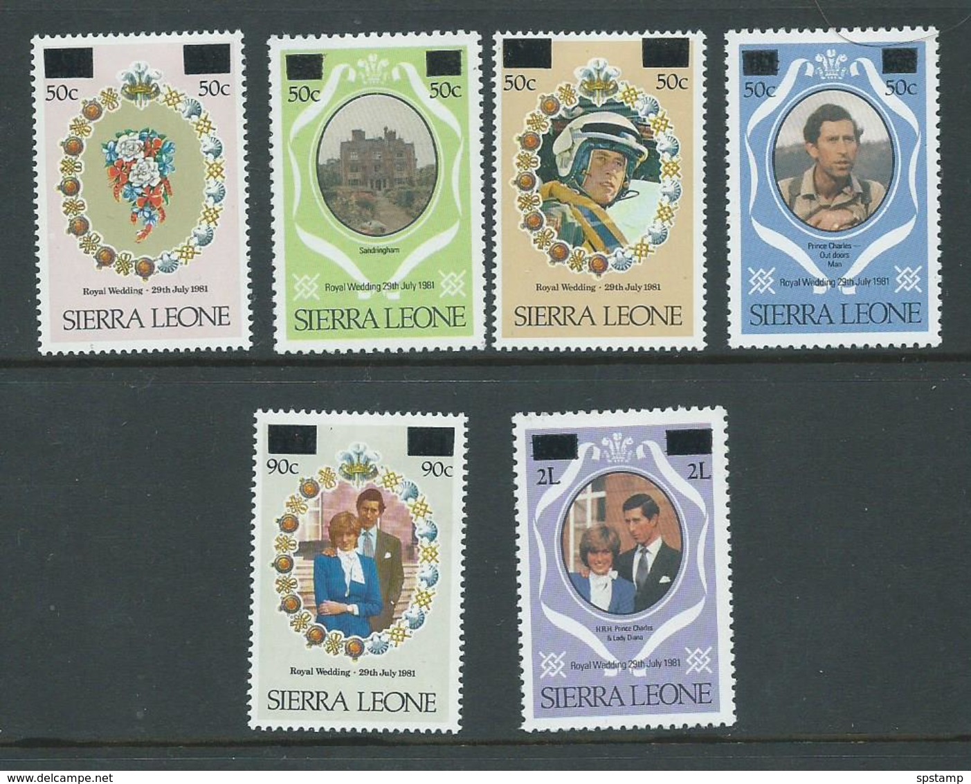 Sierra Leone 1982 Surcharges On Royal Wedding Set Of 6 MLH - Sierra Leone (1961-...)