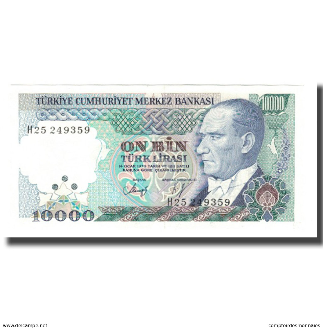 Billet, Turquie, 10,000 Lira, L.1970, 1970-01-14, KM:199, NEUF - Turchia