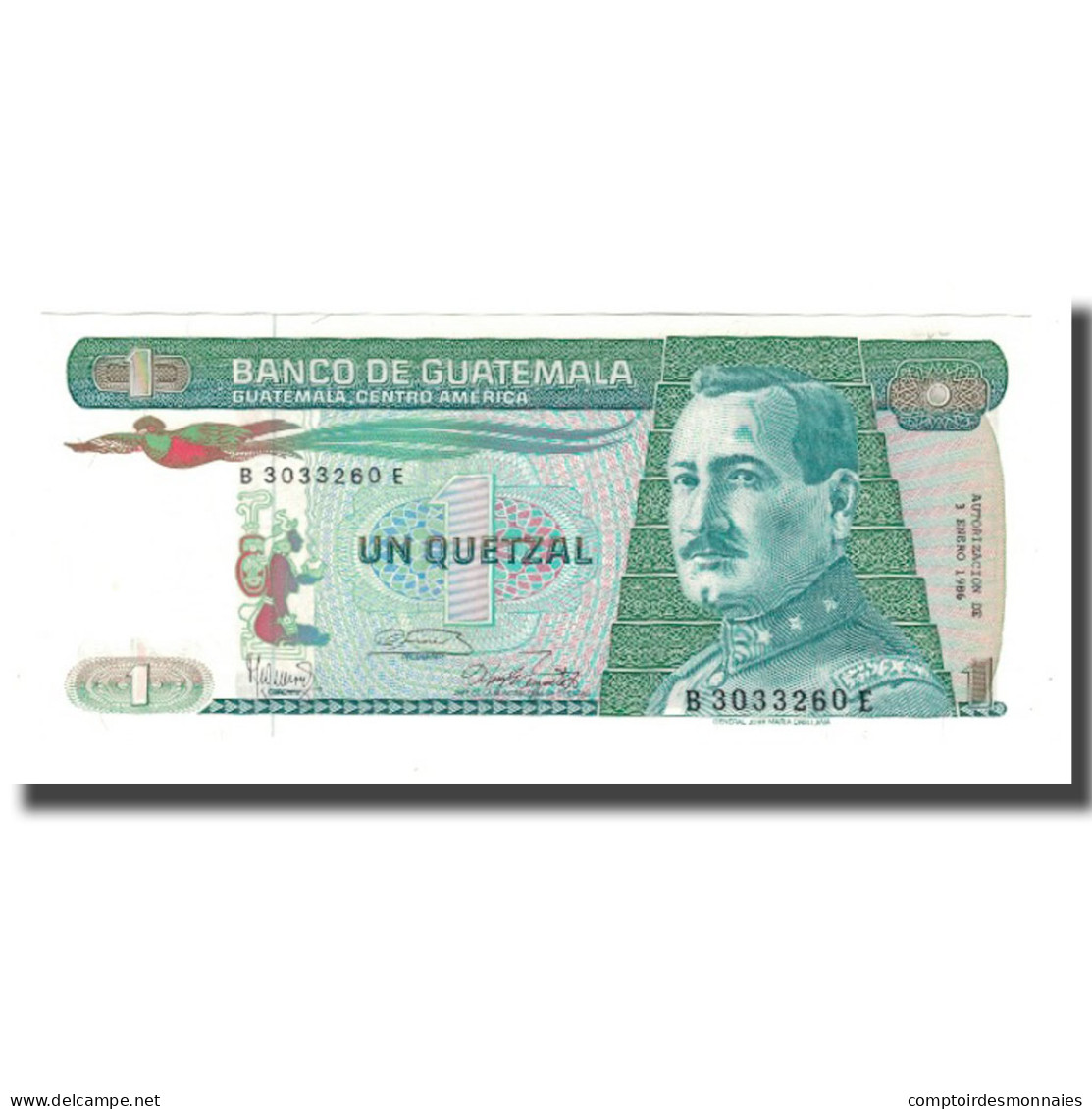 Billet, Guatemala, 1 Quetzal, Undated (1983-89), KM:66, NEUF - Guatemala