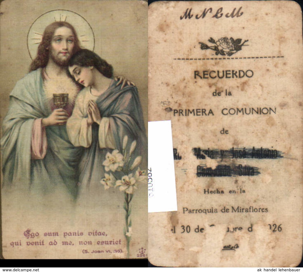 610582,Andachtsbild Heiligenbildchen Jesus Kelch Erstkommunion - Andachtsbilder