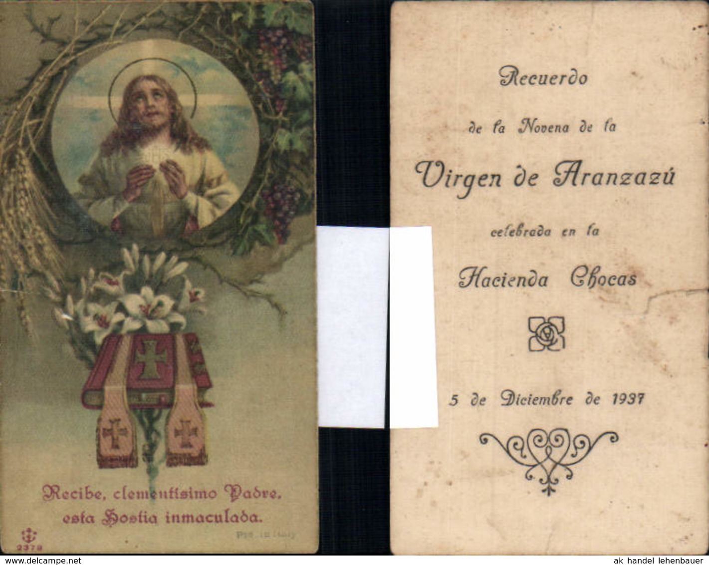 610581,Andachtsbild Heiligenbildchen Jesus Bibel Inmaculada - Santini