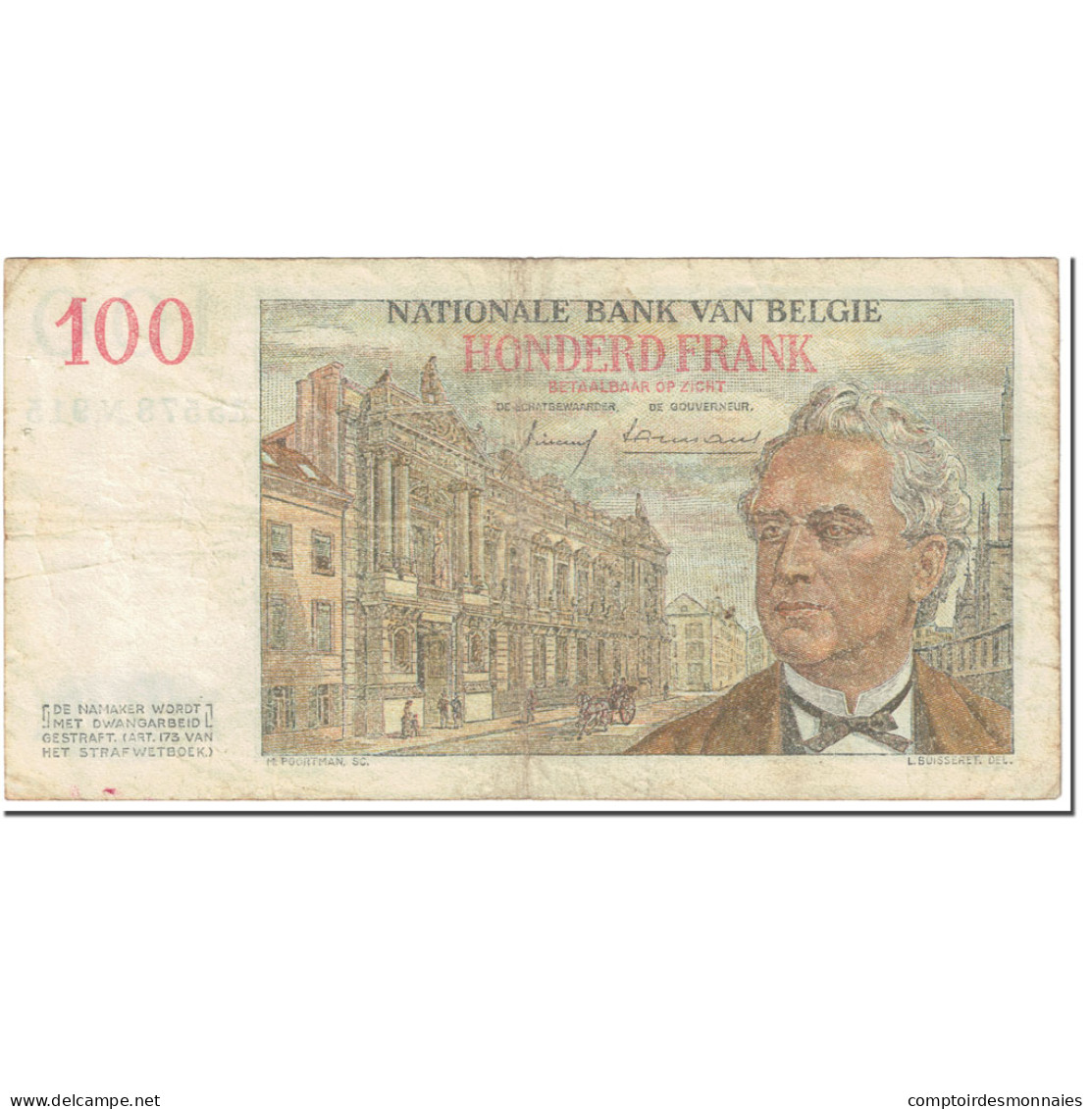 Billet, Belgique, 100 Francs, 1959, 1959-08-04, KM:129c, TB - 100 Francs