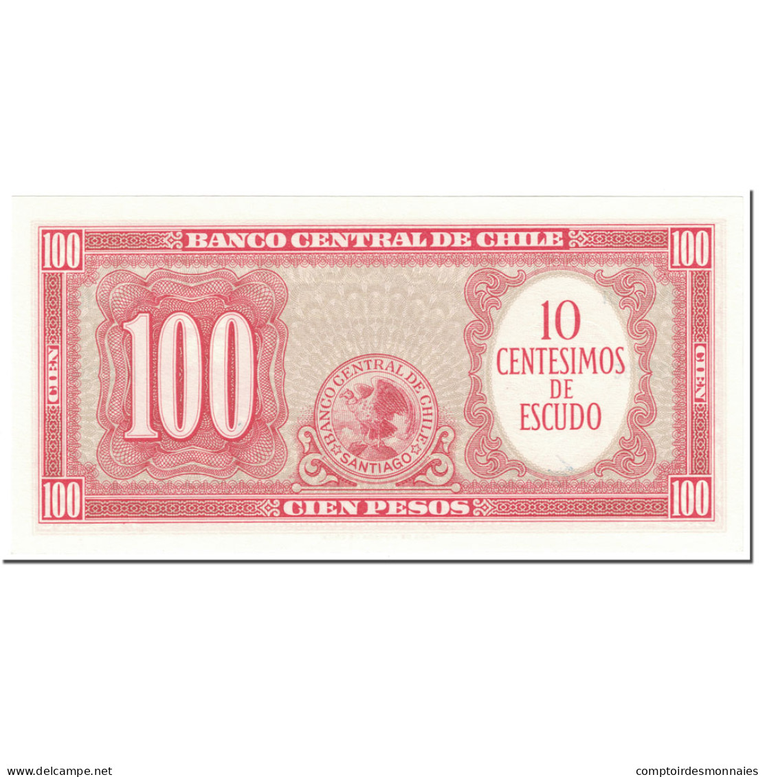 Billet, Chile, 10 Centesimos On 100 Pesos, 1960, Undated (1960), KM:127a, NEUF - Chile