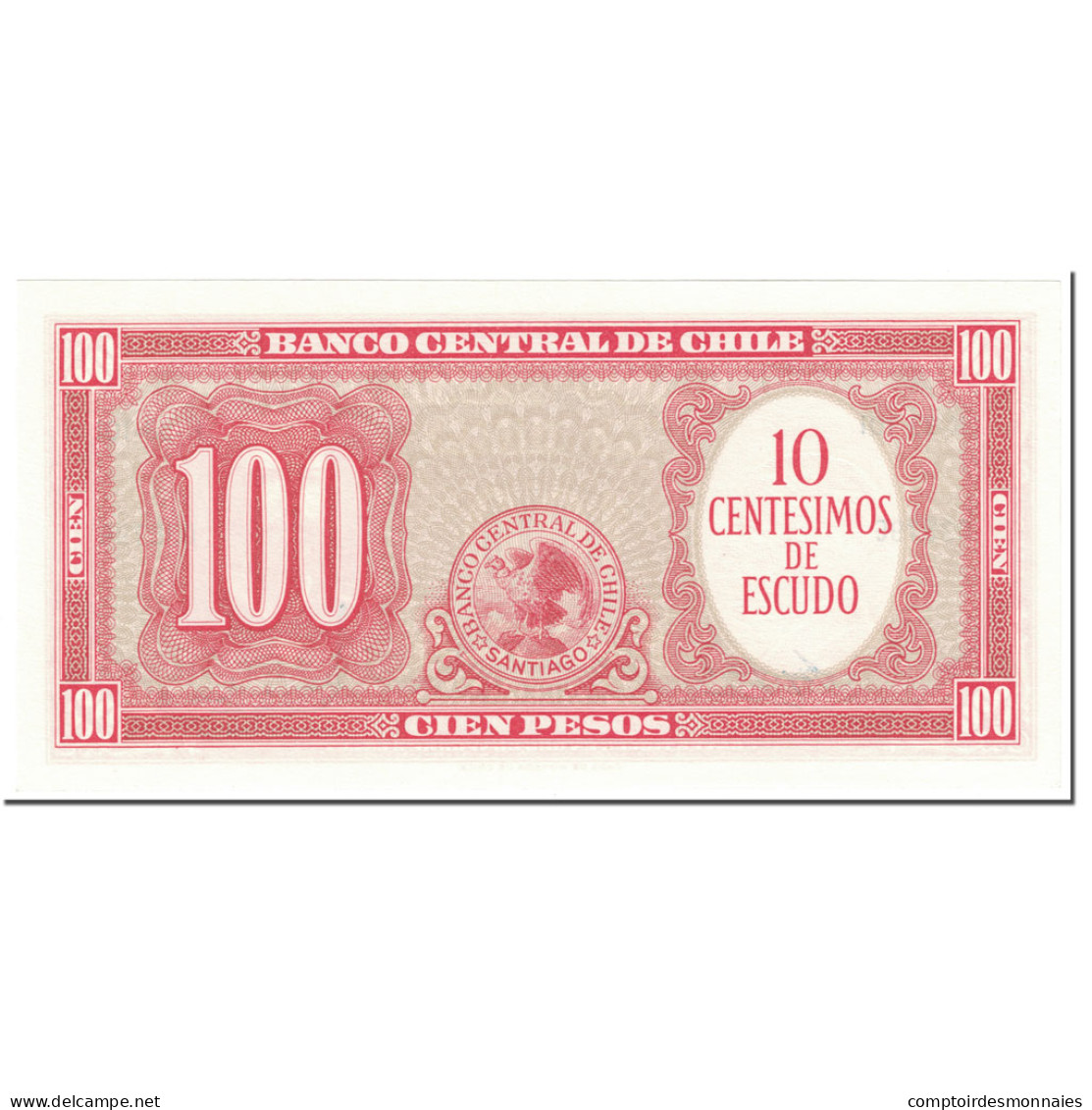 Billet, Chile, 10 Centesimos On 100 Pesos, 1960, Undated (1960), KM:127a, NEUF - Chili
