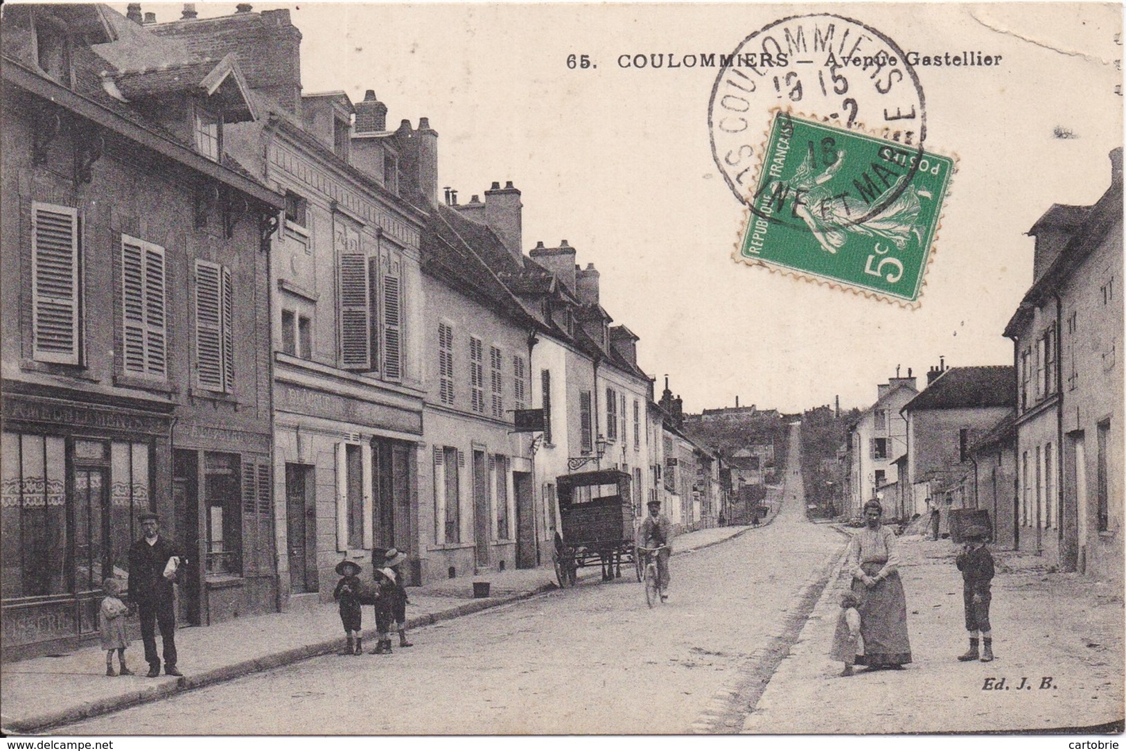 77 COULOMMIERS - Avenue Gastellier - J.B. N° 65 - Animée - Coulommiers