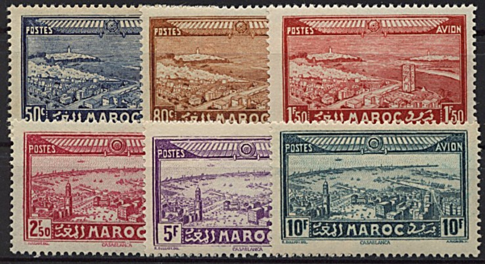 Maroc, PA N° 034 à N° 039* Y Et T, 34 / 39 - Poste Aérienne