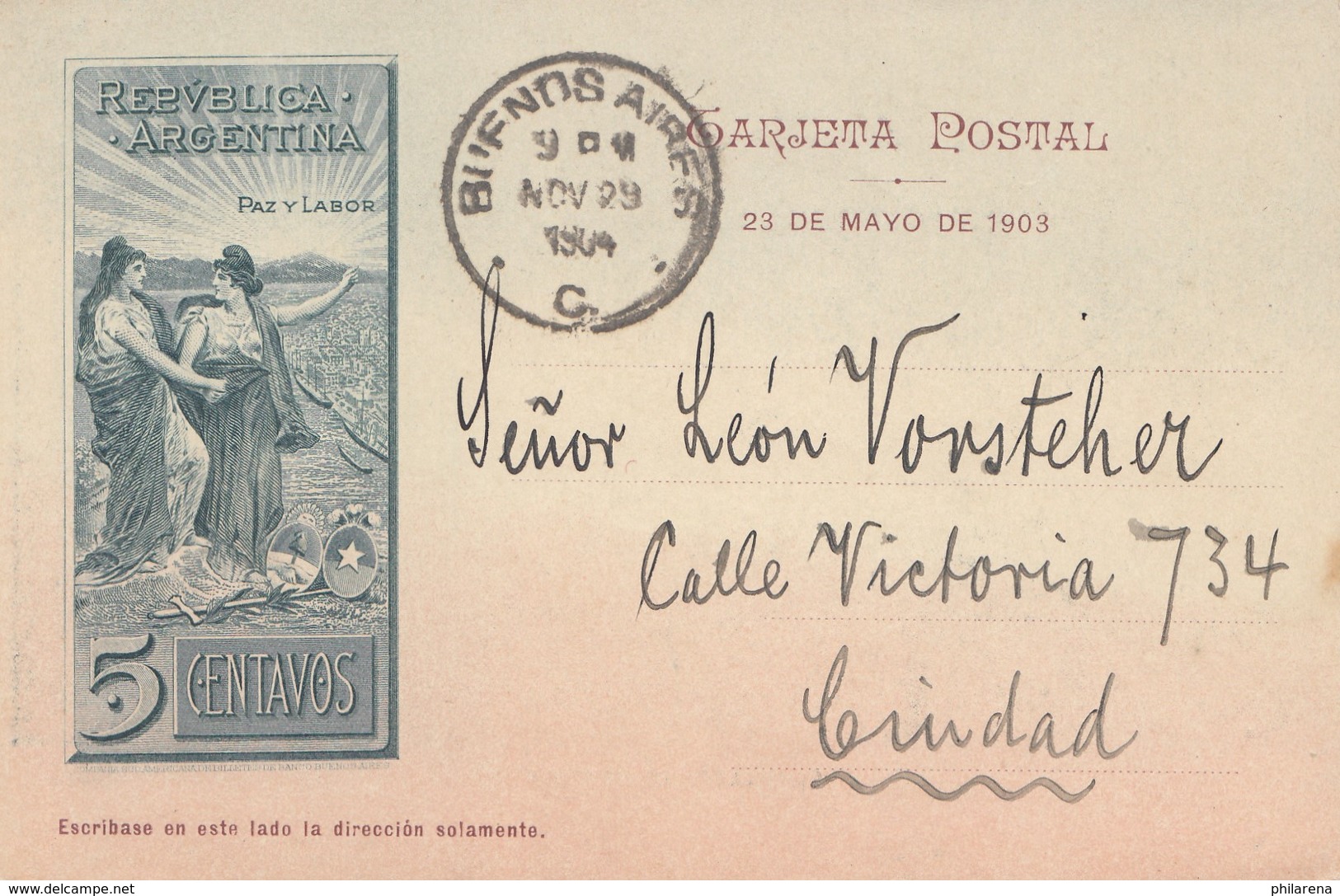 Argentinien: 1904: Ansichtskarte Cordail Mendoza - Sonstige & Ohne Zuordnung