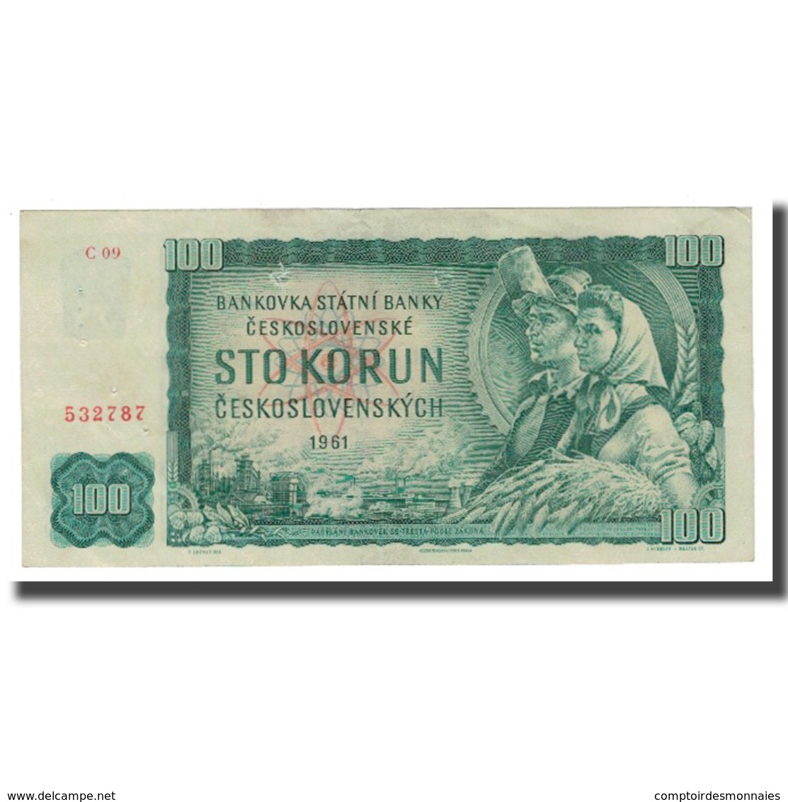 Billet, Tchécoslovaquie, 100 Korun, 1961, KM:91a, TTB - Tchécoslovaquie