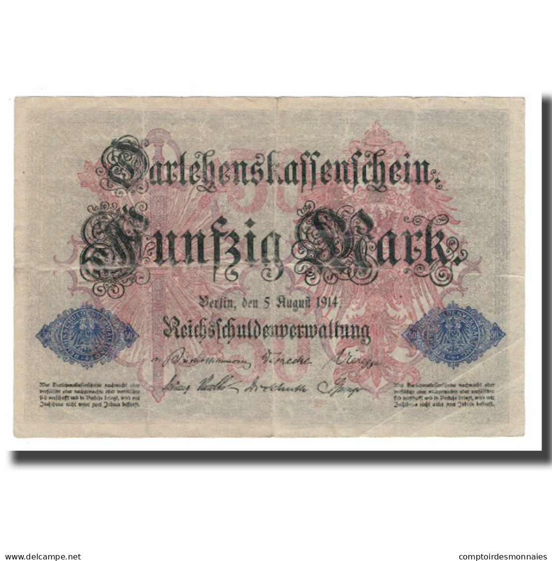 Billet, Allemagne, 50 Mark, 1914, 1914-08-05, KM:49b, TB - 50 Mark