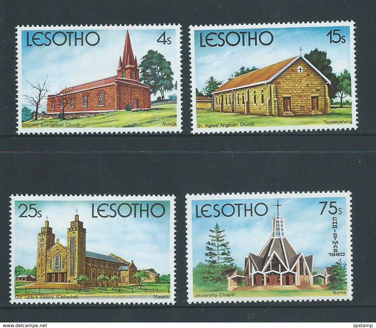 Lesotho 1980 Christmas Churches Set 4 MNH - Lesotho (1966-...)