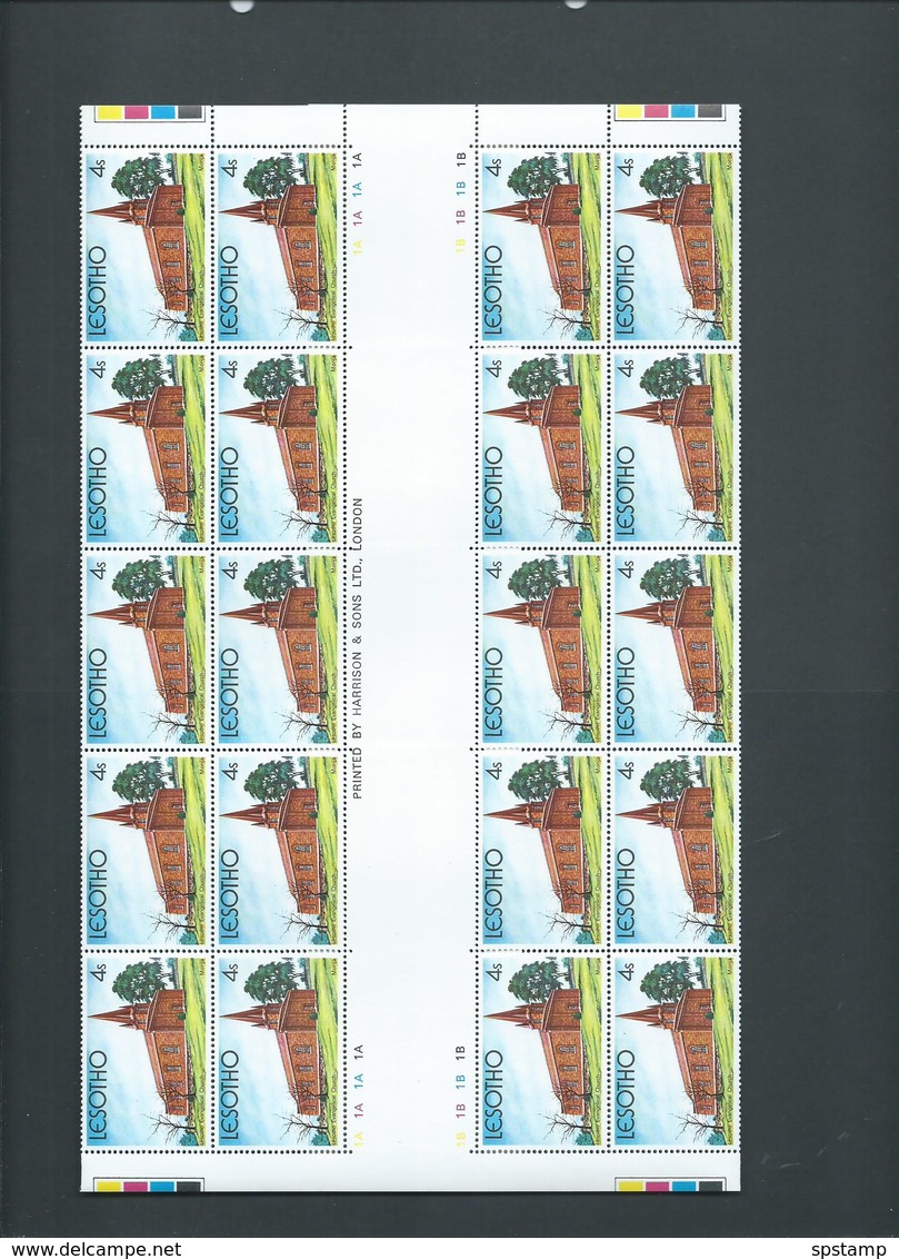 Lesotho 1980 Christmas Churches 50 Sets Of 4 In Complete Sheets Fine MNH - Lesotho (1966-...)