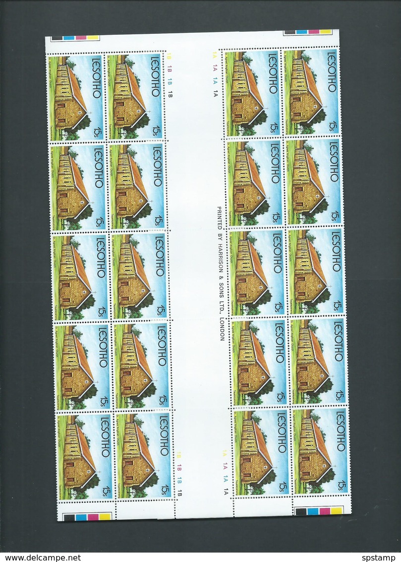 Lesotho 1980 Christmas Churches 50 Sets Of 4 In Complete Sheets Fine MNH - Lesotho (1966-...)