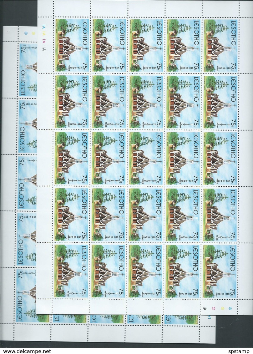 Lesotho 1980 Christmas Churches 50 Sets Of 4 In Complete Sheets Fine MNH - Lesotho (1966-...)