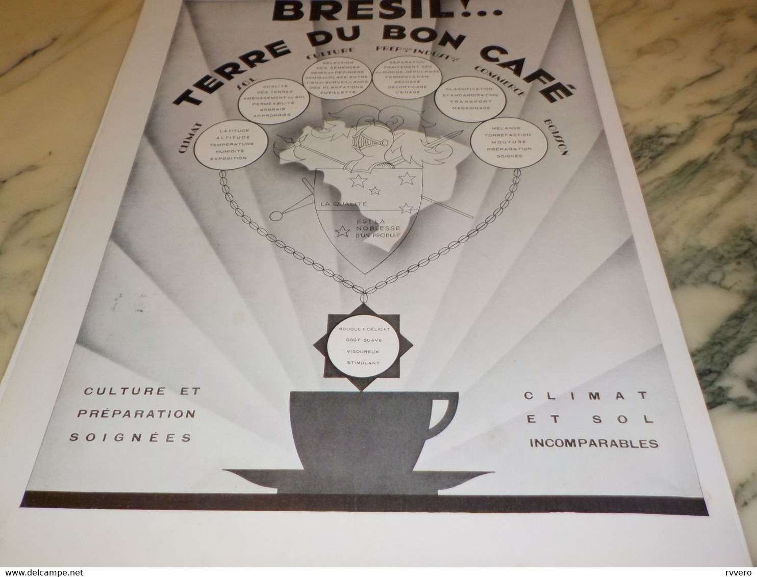 ANCIENNE PUBLICITE TERRE DU BON CAFE BRESIL  1935 - Affiches