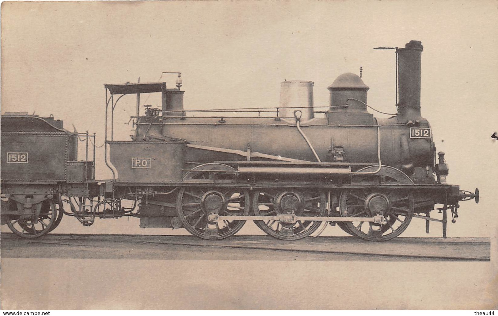 ¤¤  -   Carte-Photo D'une Locomotives   -  Chemins De Fer  -   Machine N° 1512 Du P.O.  -  Train En Gare  -   ¤¤ - Materiale