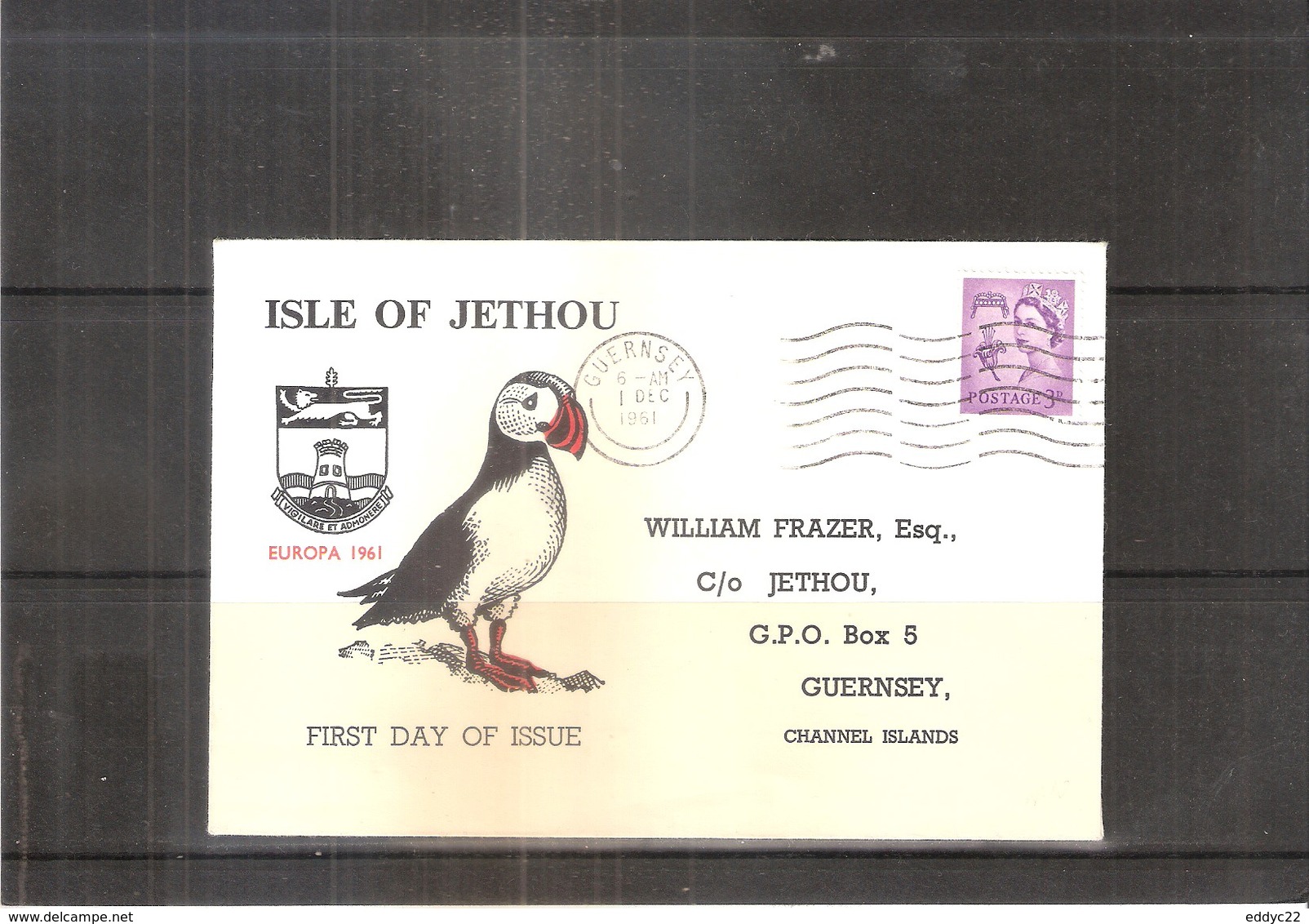 Europa 1961 - FDC From Jethou Island (to See) - 1961