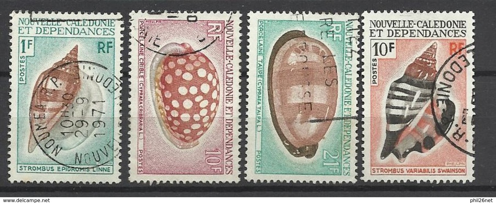 Nouvelle Calédonie Poste N° 368  à 371 Coquillages  Oblitérés   B/TB           - Used Stamps