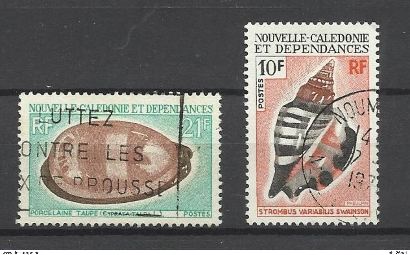 Nouvelle Calédonie Poste N° 369  Et 371 Coquillages  Oblitérés   B/TB           - Oblitérés