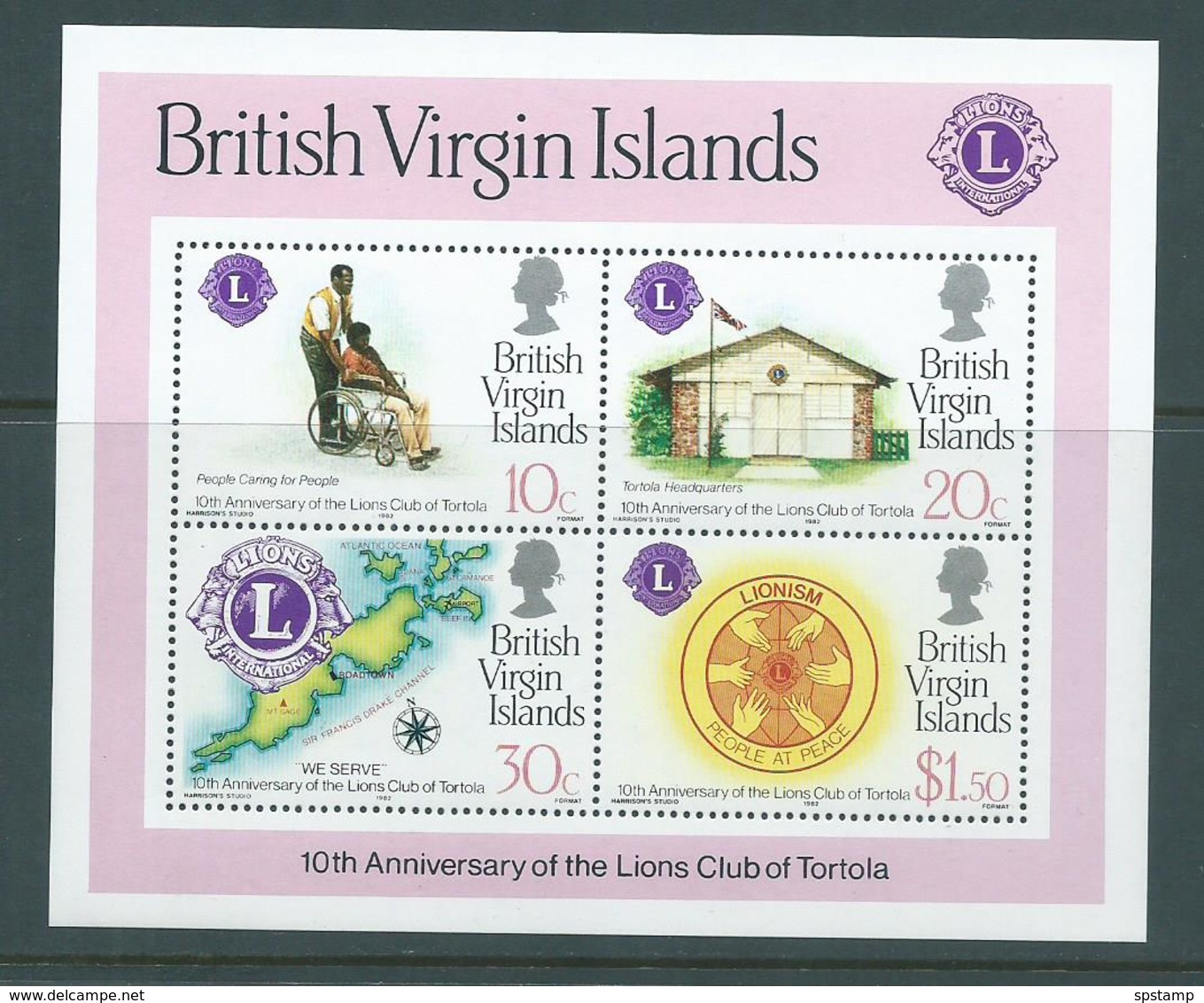 British Virgin Islands 1982 Tortola Lions Club Miniature Sheet MNH - British Virgin Islands