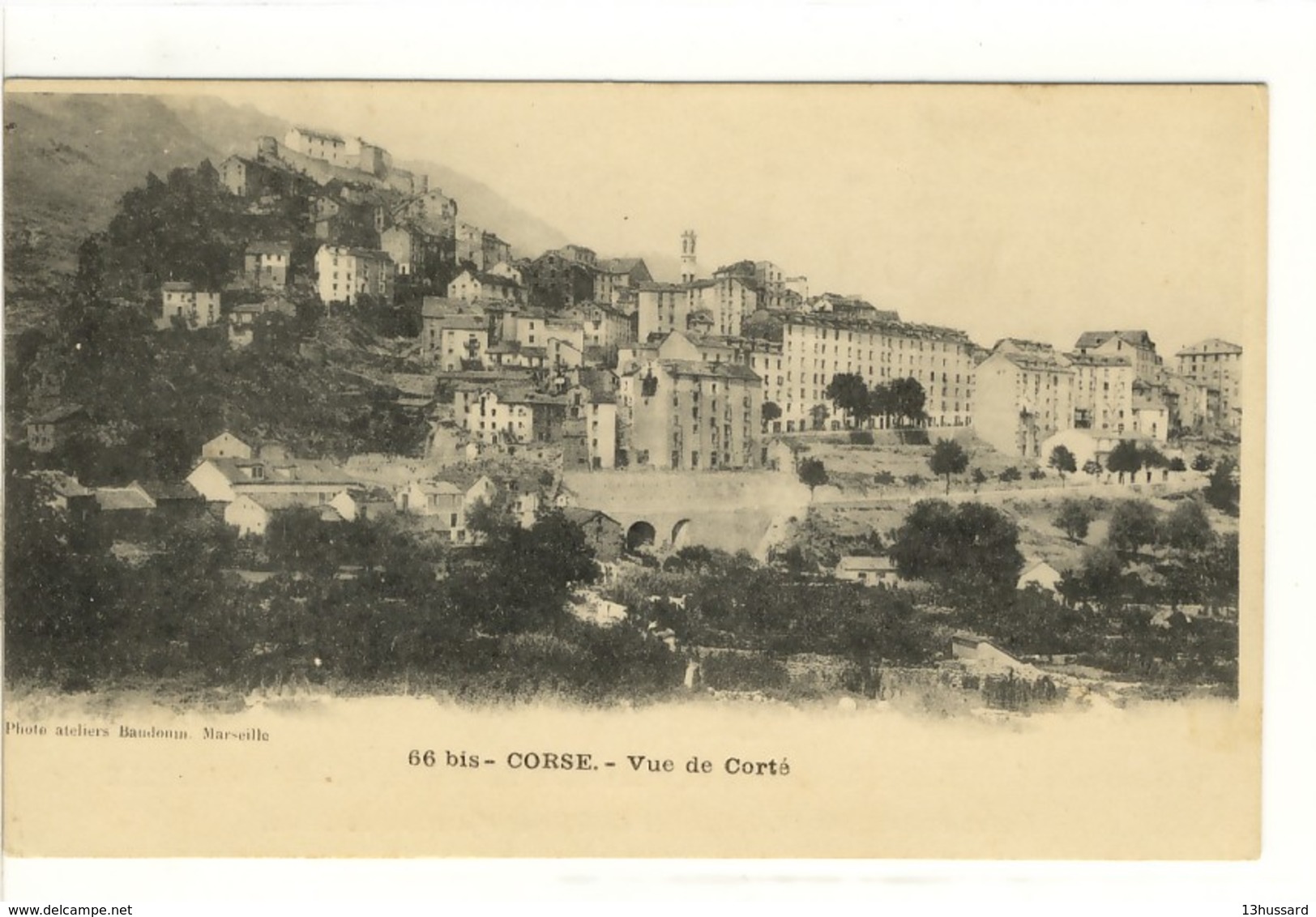 Carte Postale Ancienne Corté - Vue Générale - Corte