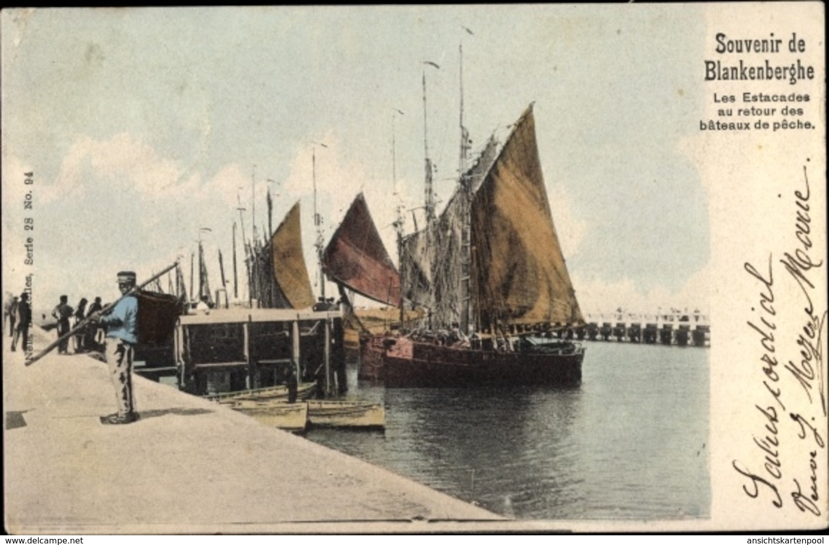 Cp Blankenberge Westflandern, Les Estacades Au Retour Des Bateaux De Peche - Andere & Zonder Classificatie