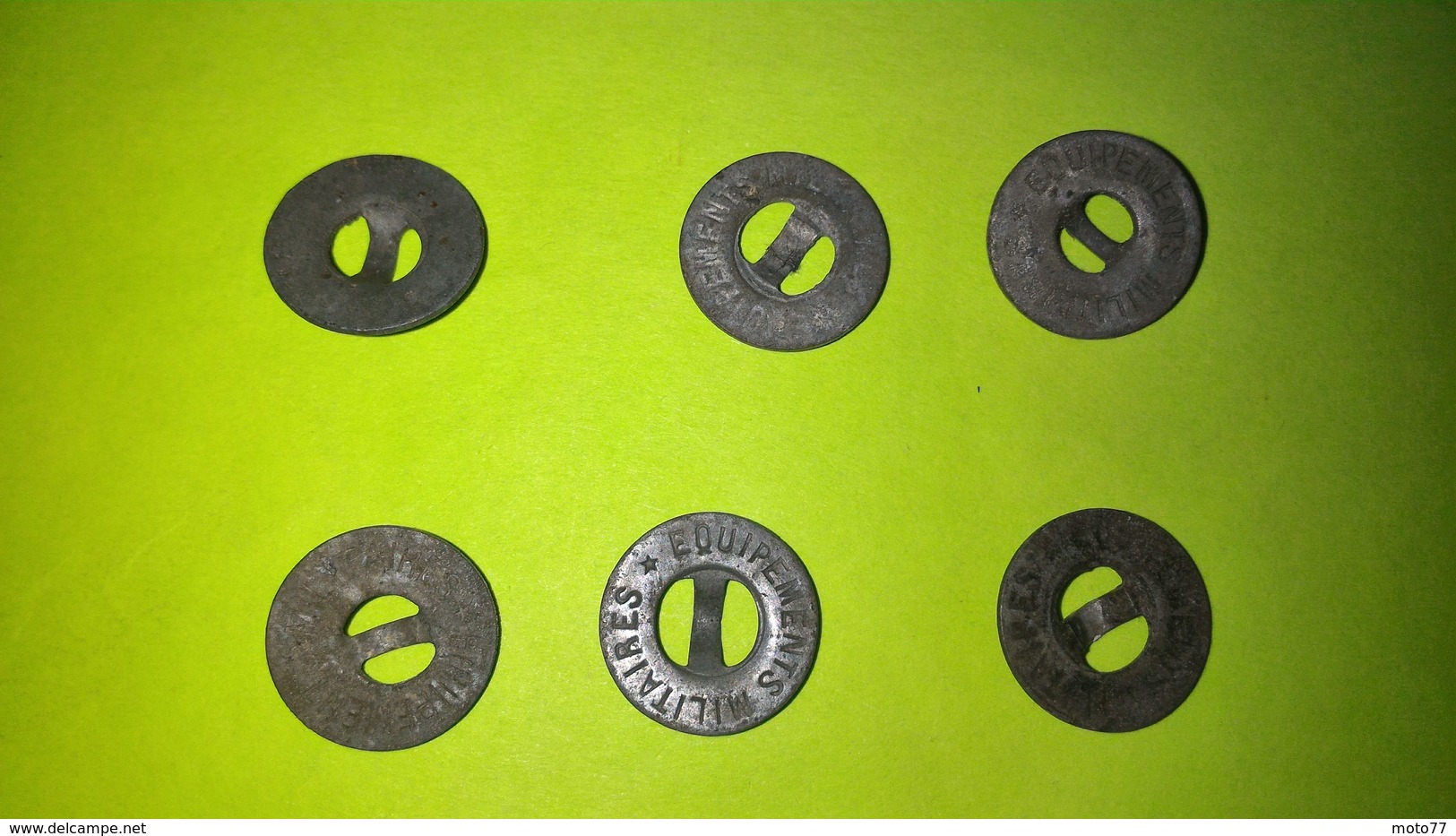 Lot De 6 BOUTONS Anciens - Diamètre Environ 14 Mm - Vêtement Armée Militaire Guerre Soldat /13 - Boutons