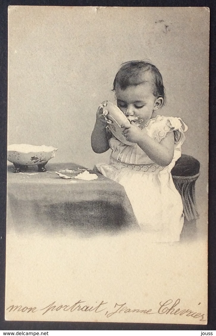 V18-1 Cachet Jour De L’An Blanc 5c 111 CPA Portrait D’Enfant - 1877-1920: Semi Modern Period