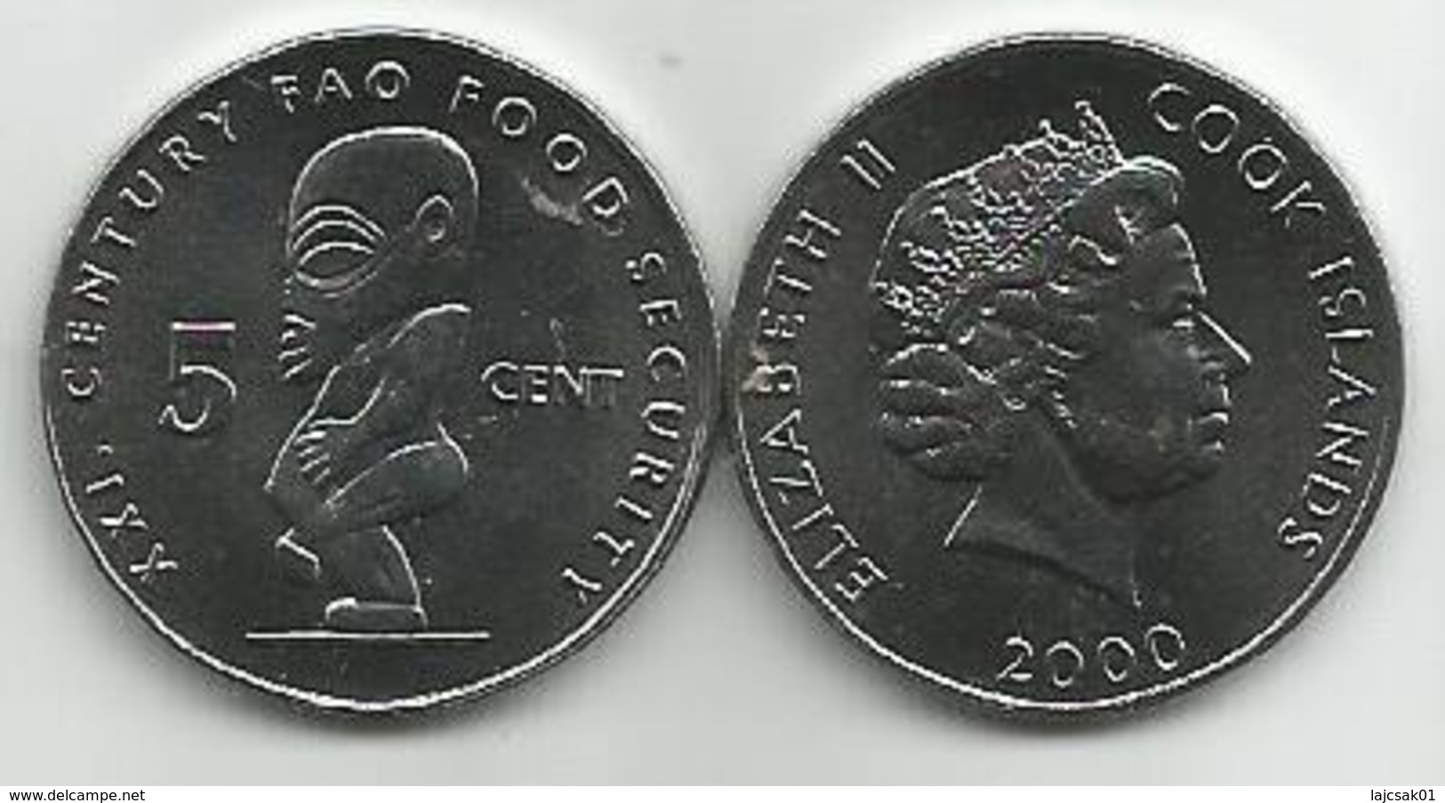 Cook Islands 5 Cent 2000. FAO UNC - Islas Cook