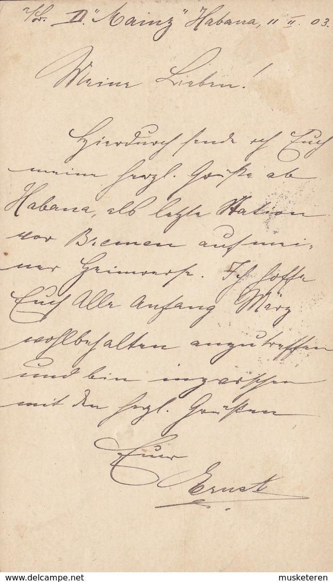 United States Possession (Uprated) Postal Stationery Ganzsache 'Jefferson' HABANA 1903 BERLIN-CHARLOTTENBURG Schiffspost - Cuba