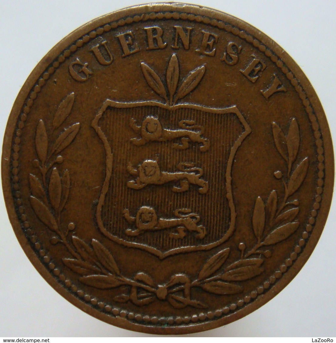 LaZooRo: Guernsey 8 Doubles 1864 VF / XF - Guernesey