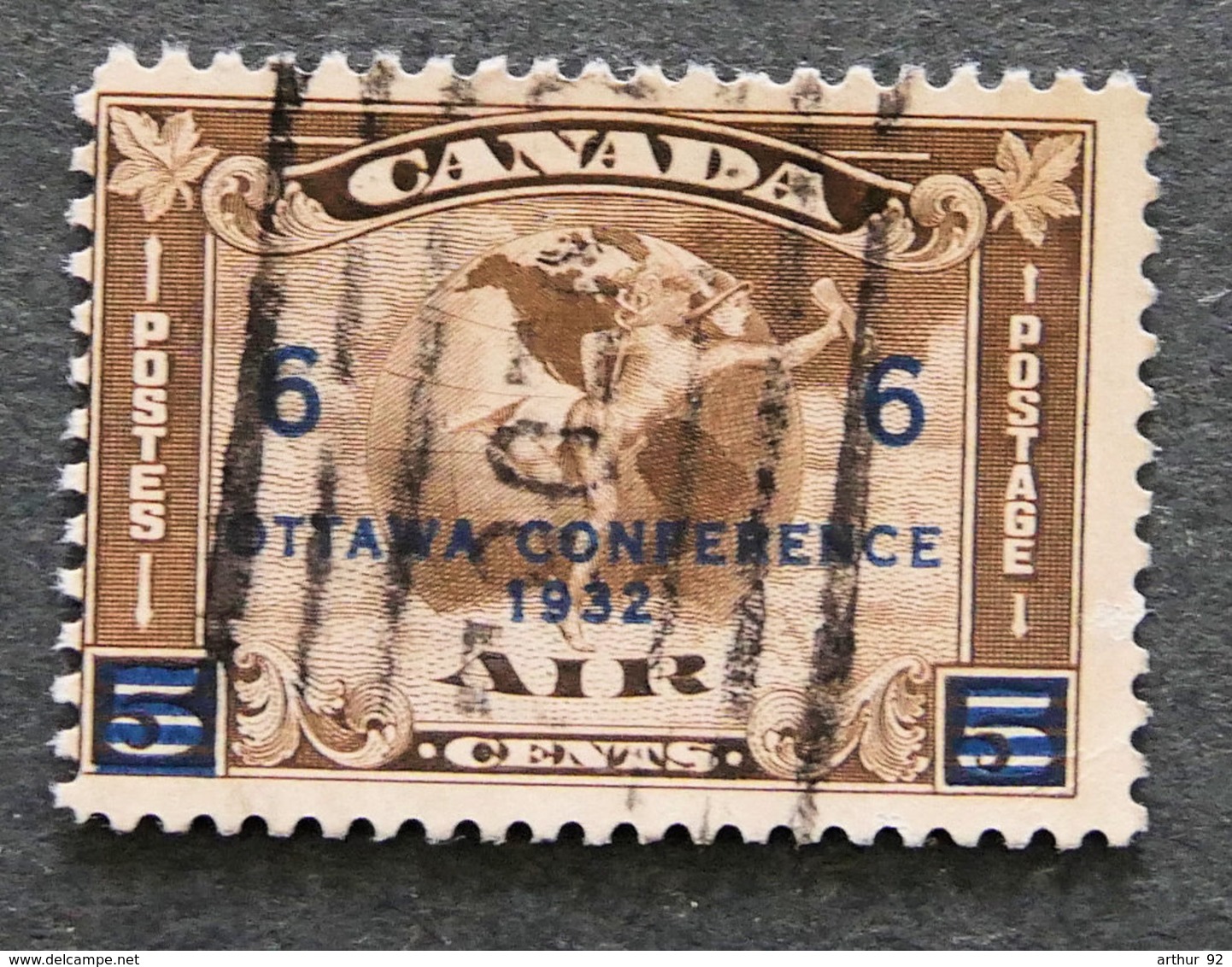 CANADA - POSTE AERIENNE - N°4 Surchargé : Conférence Ottawa 1932 - Airmail: Semi-official