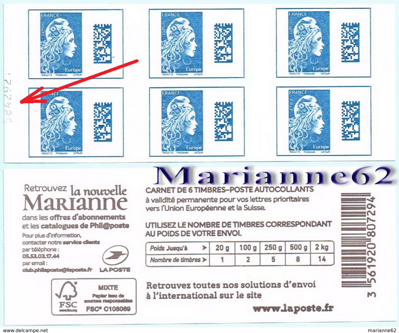 France 2018 Carnet Marianne L'engagée Tarif Europe " La Nouvelle Marianne " - MNH Neuf - Autres & Non Classés