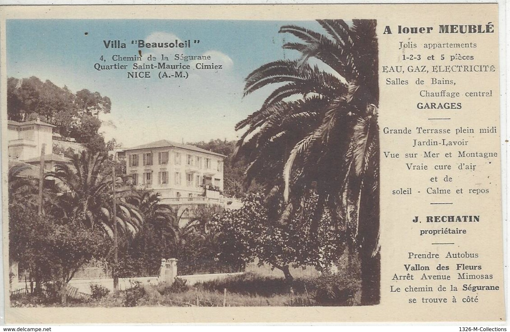 CPA Dept 06 NICE Villa "Beausoleil" - Autres & Non Classés