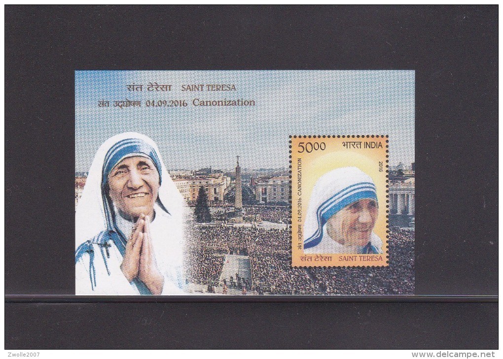 INDIA, 2016 Saint (Mother) Teresa India 1V MNH Miniature  Sheet / Block MNH - Unused Stamps