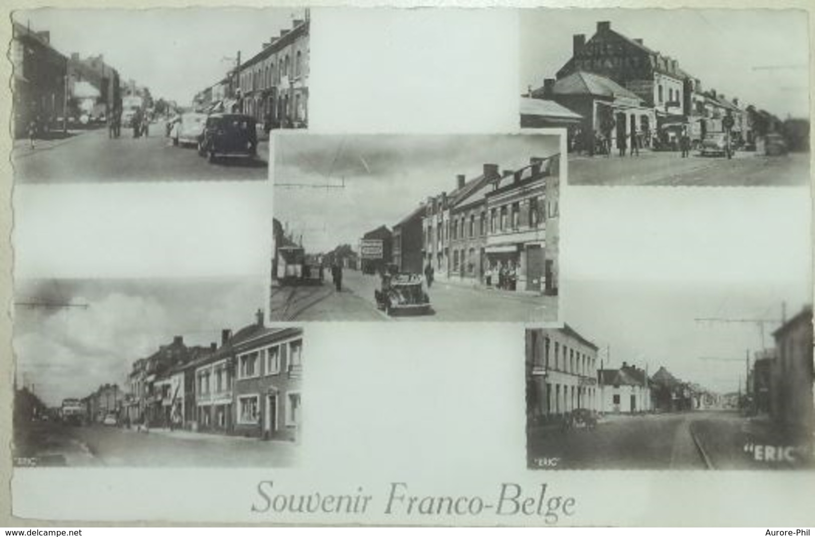 Quiévrain Quiévrechain Frontière Douane Avec Automobiles Et Tram / Souvenir Franco-Belge - Quiévrain