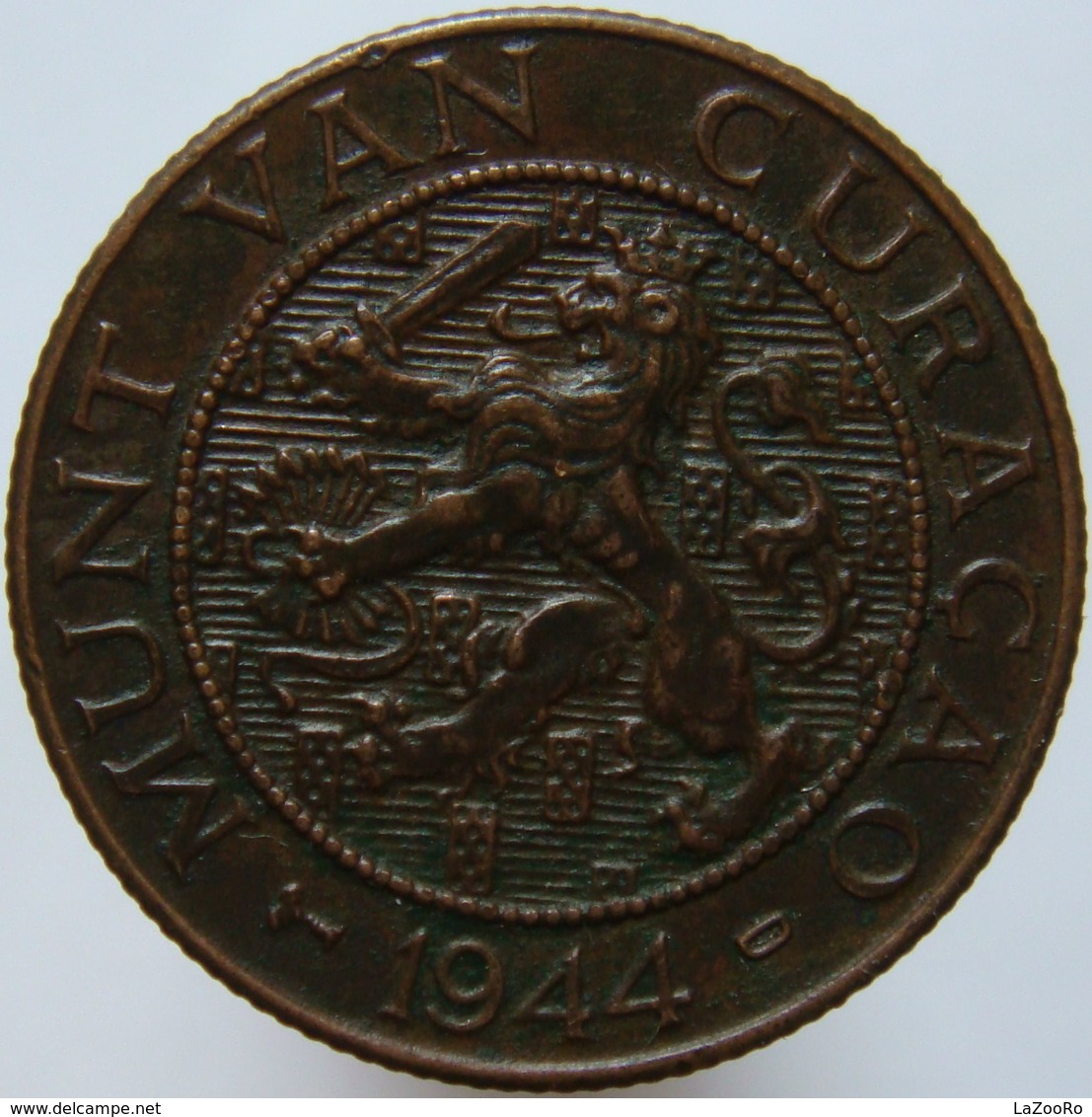 LaZooRo: Curacao 2 1/2 Cent 1944 D UNC - Curacao