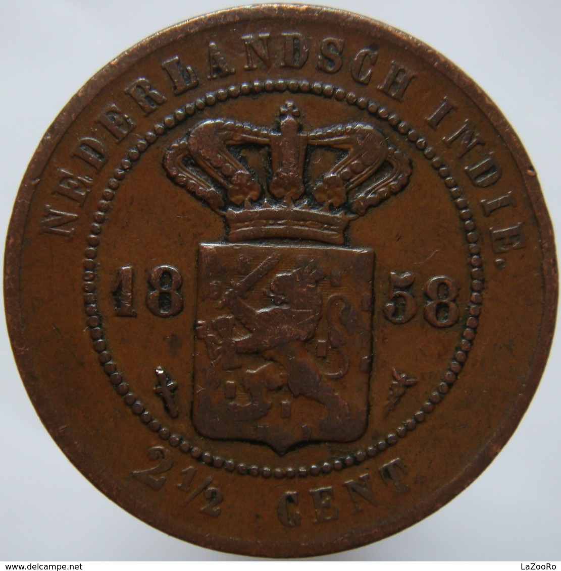 LaZooRo: Netherlands East Indies 2 1/2 Cent 1858 VF - Indes Néerlandaises