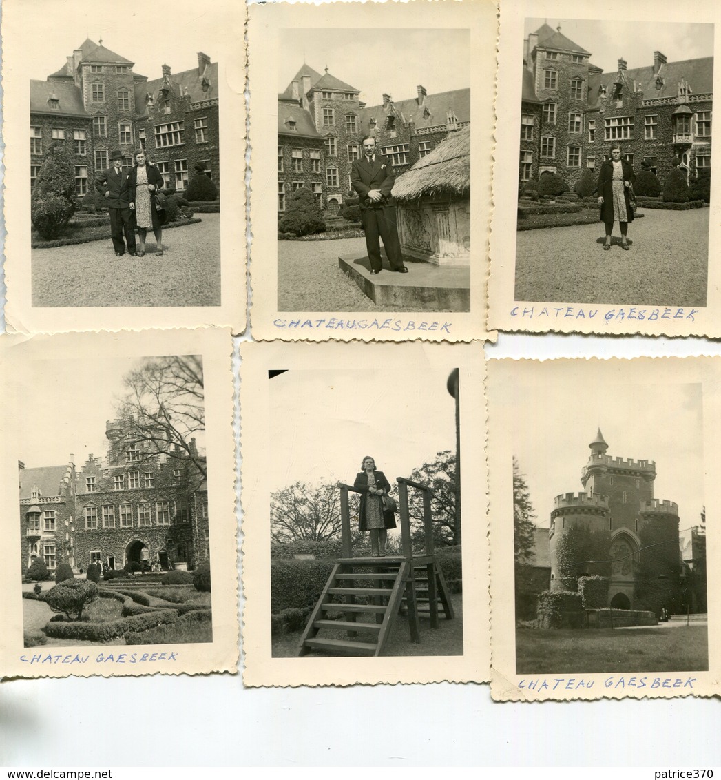 LOT De 6 PHotos Au Château De Gaesbeek Ou Gaasbeek à Lennik Belgique Années 1950 - Luoghi