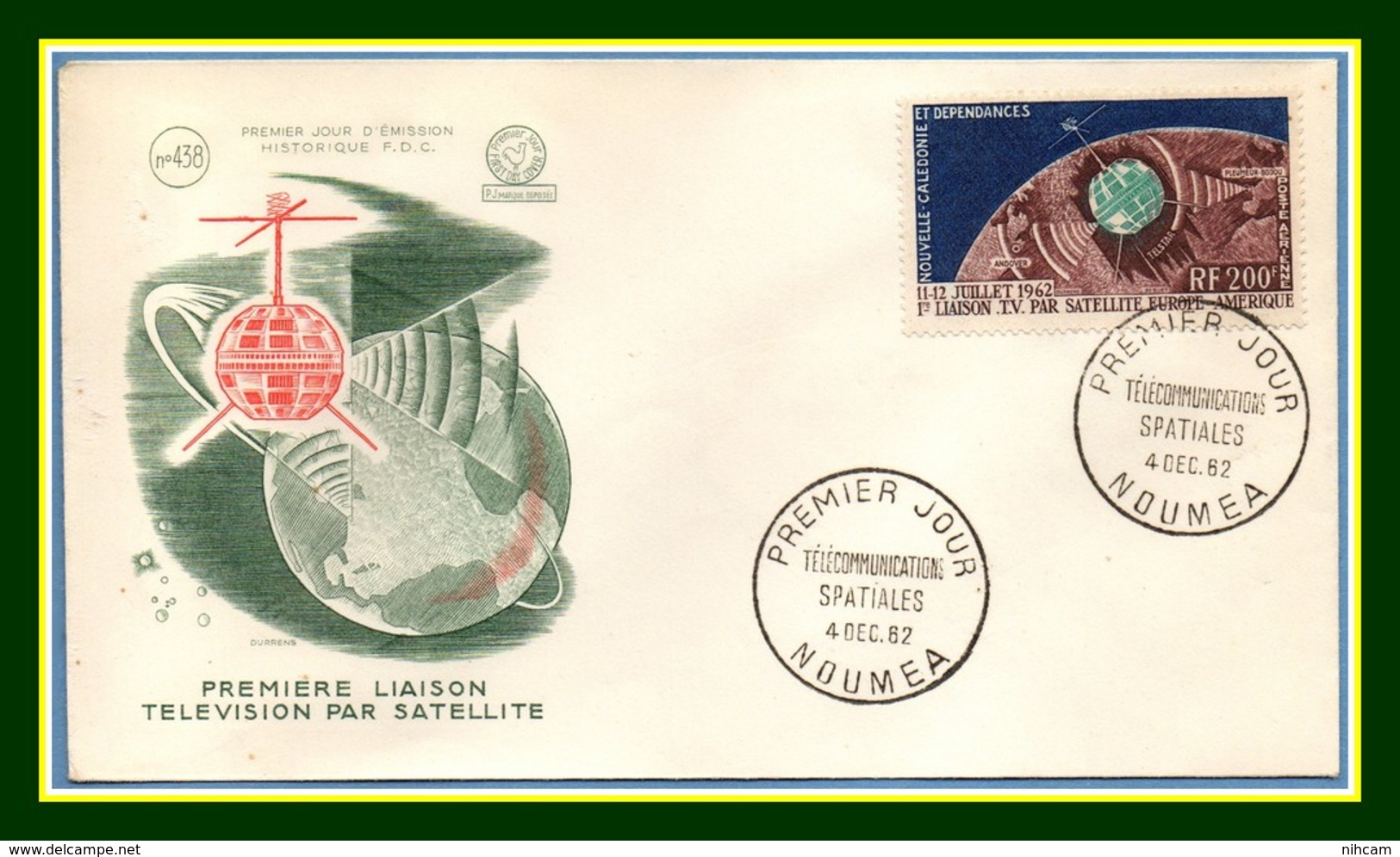 Nouvelle Calédonie  FDC N° PA 73 Satellite 1962 (cote + 30 Euros) New Calédonia Espace Space Télécommunications - Océanie