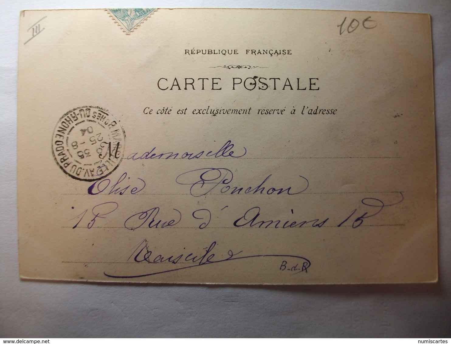 Carte Postale Fuveau (13) L'Eglise  (CPA Dos Non Divisé  Oblitérée 1904 Timbre 5 Centimes) - Autres & Non Classés